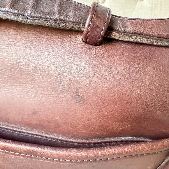Vintage Coach Court Leather Crossbody Bag Purse 9870 Mahogany Brown - Picture 3 of 9